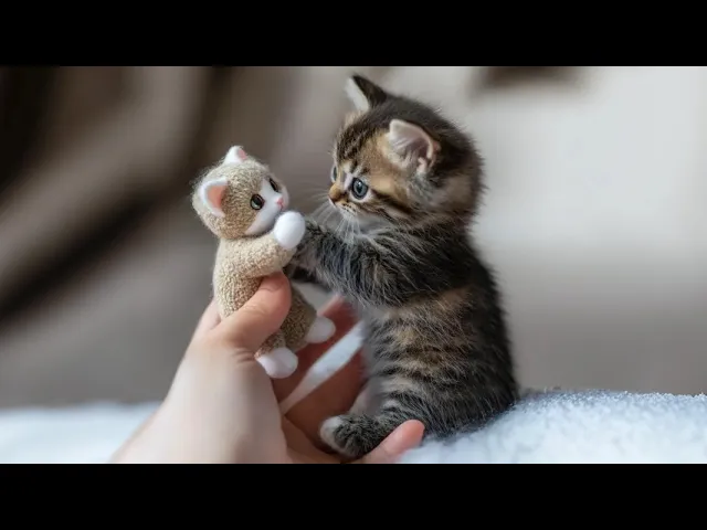 Adorable Kittens' Sweet Reaction To Doll - Watch Now!