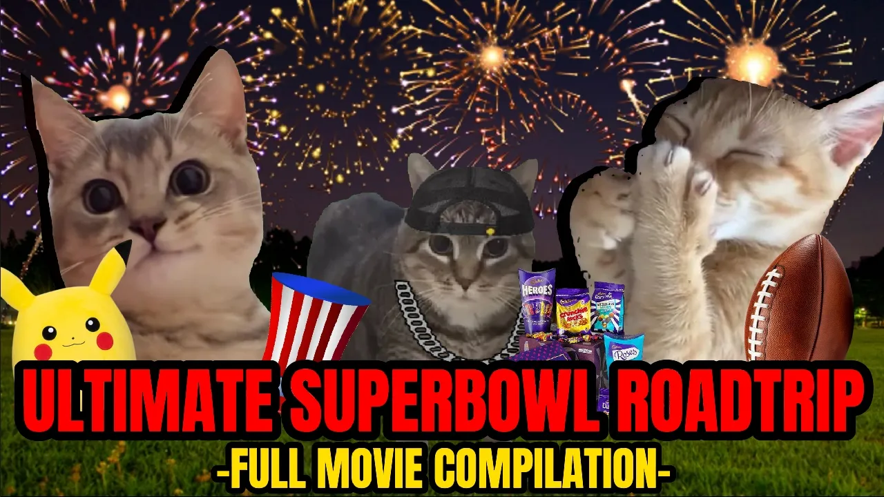 Ultimate Cat Memes Superbowl Roadtrip Compilation + Bonus Scenes