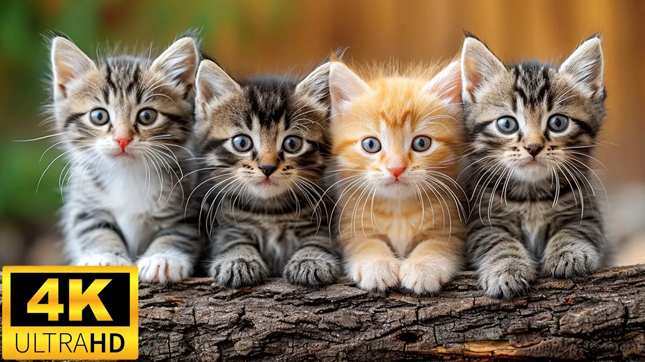 Adorable Kittens in 4K - Playful Moments with Cute Kittens and Soothing Music